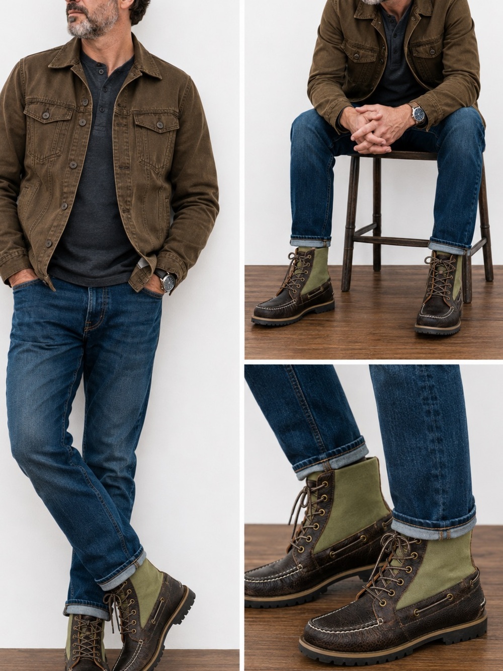 Sperry Top-Sider Carson Men’s 7.5 M Leather Canvas Moc Toe Boots
